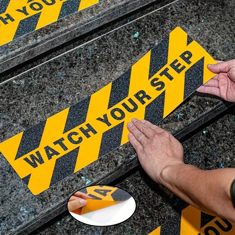 Stairs Caution Safety Stickers  Bright Visual Warning Step Decals for Home Workplace Kindergarten Hallway