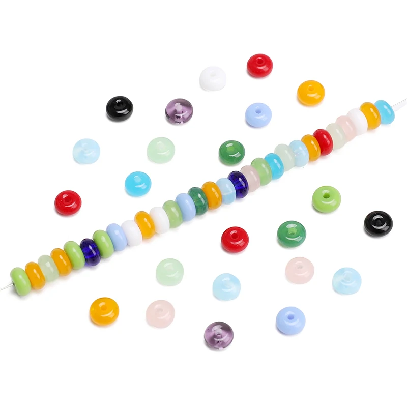 Bulk high-quality wheel beads glass rice beads 6x3mm Charm DIY Handmade Bead Material Needle and thread sewing beads
