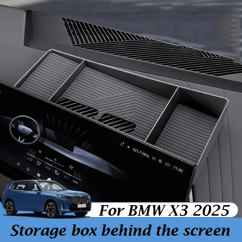 

For BMW X3 G45 2025 Storage Box Behind The Screen Central Control Dashboard Storage Box Automotive Interior Accessories