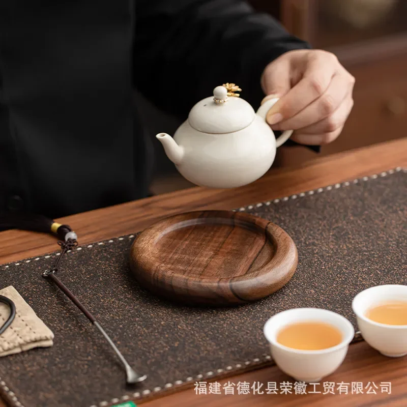 Premium Black Walnut Solid Wood Coaster Anti-scald Insulation Mat for Coffee Tea Cup Home Office Catering Snacks Tableware