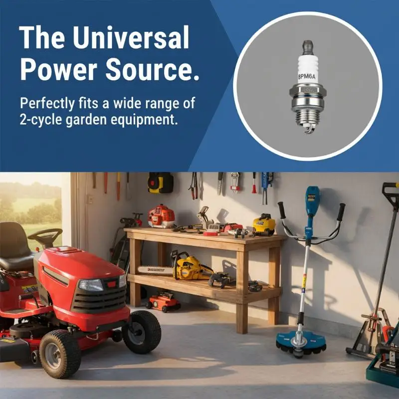 1PC Universal Fit Chainsaw Lawn Mower Spark Plug for Engine Motor Sturdy Trimmer Spare Part for Landscaping Work