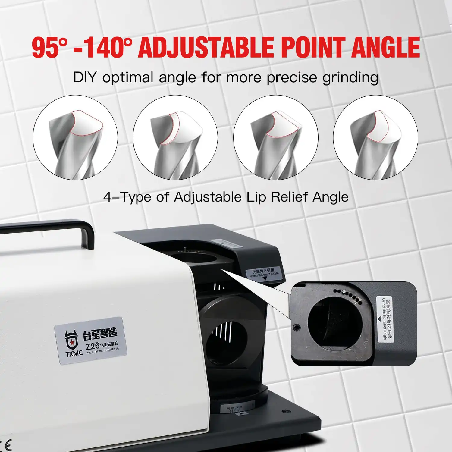 TXZZ TX-Z26 الحفر مبراة طاحونة CBN طحن عجلة المحمولة مثقاب الخشب ماكينة الطحن بجودة عالية