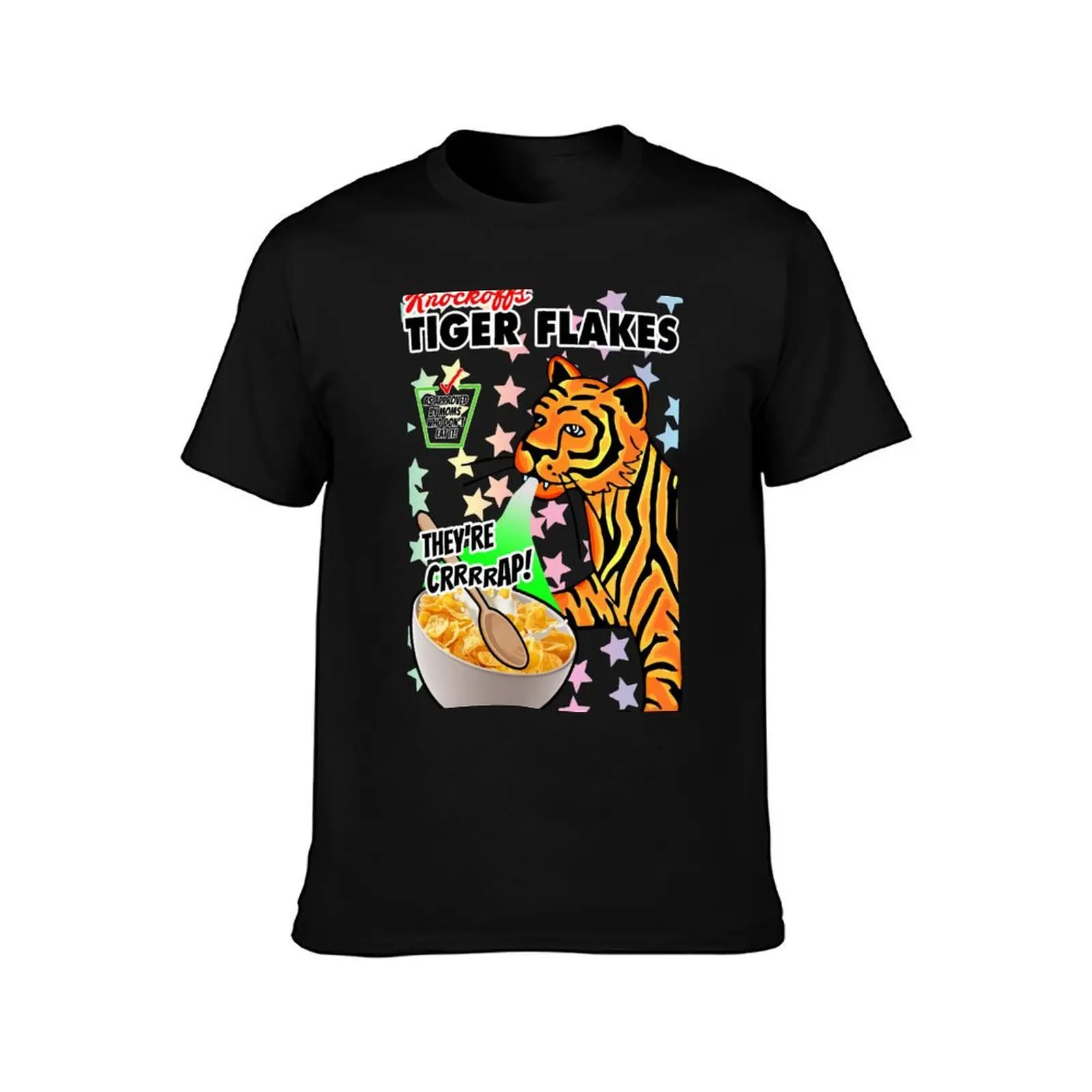 Knockoff Breakfast Cereal : Tiger Flakes : kinda Frosted! T-Shirt Holiday Casual Short Sleeve Top