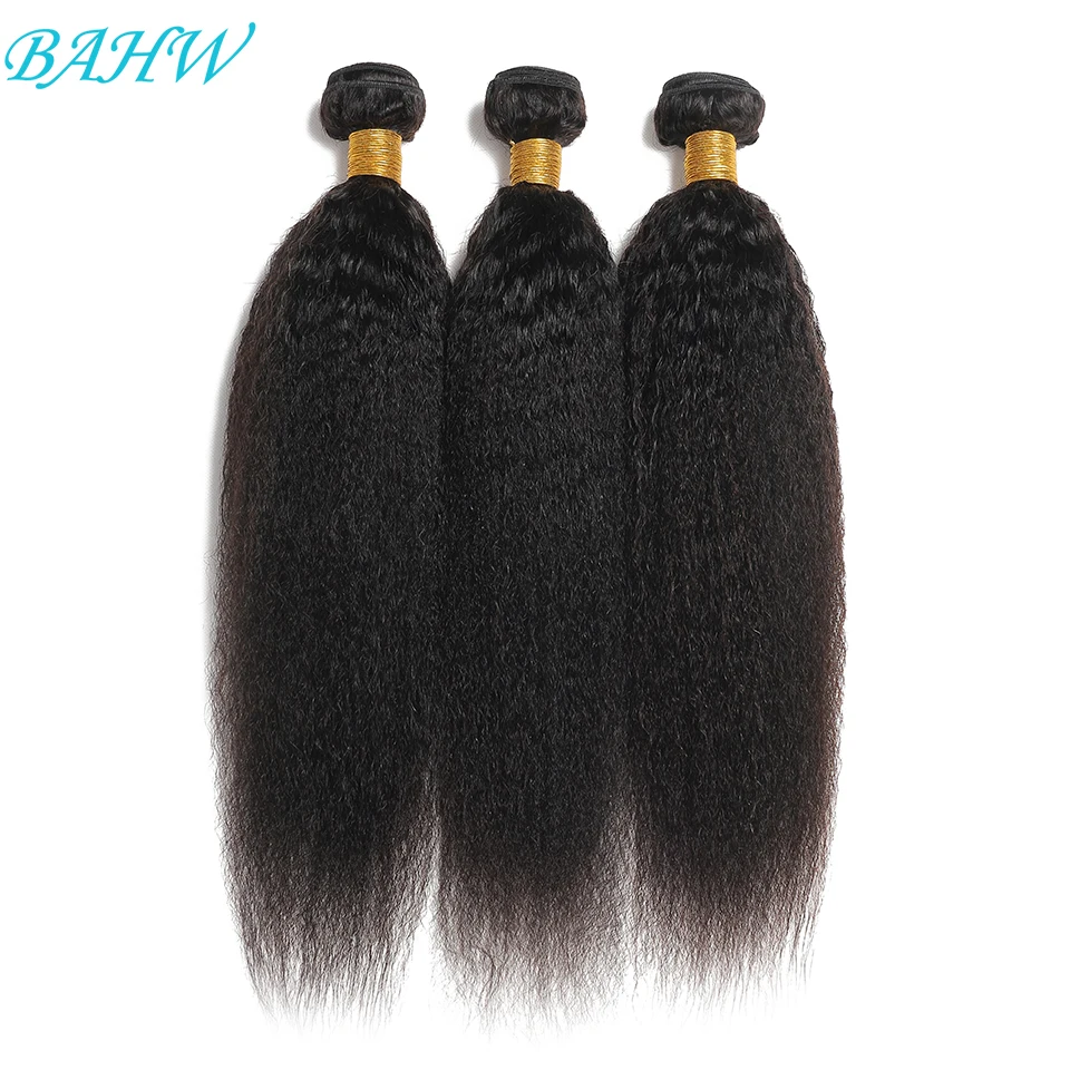 Peruvian Kinky Straight Hair 1/3/4 Bundles 100% Human Hair 10-30 Inches Cheap Price Natural Color Virgin isee Hair Extensions