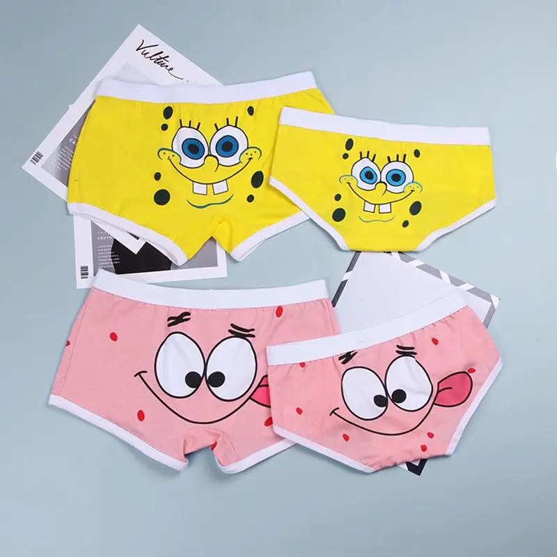 

SpongeBob Cute Cartoon Couples Underwear Patrick Star Lovers Comfortable Underpants Mens Boxers Men Sexy Women Panties Boxers