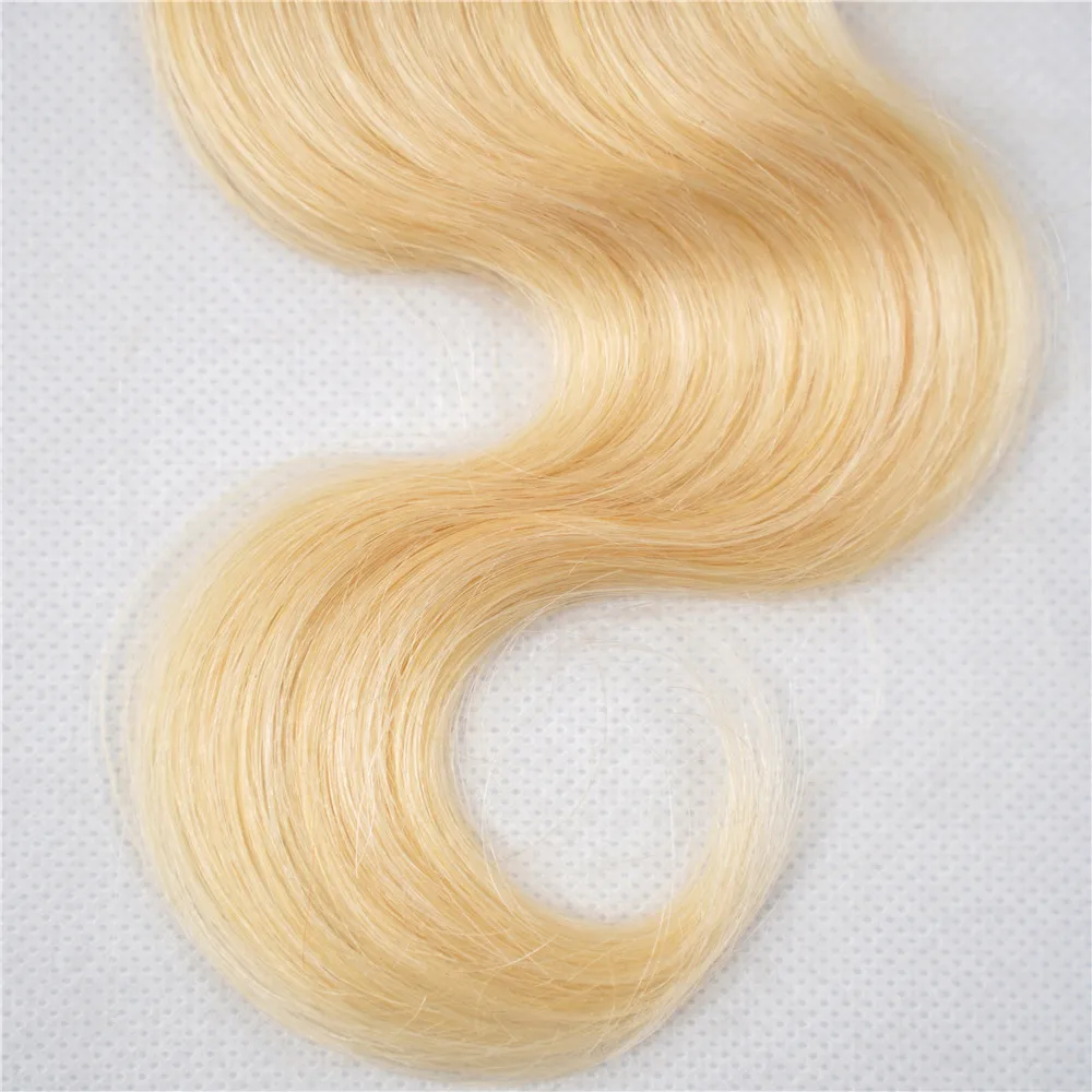 613 Blonde Curly Bundle Body Wave Bundles Raw Hair 100% Human Hair 10-30 Inch 50g Hair Extensions Double Weft Hair Weaving