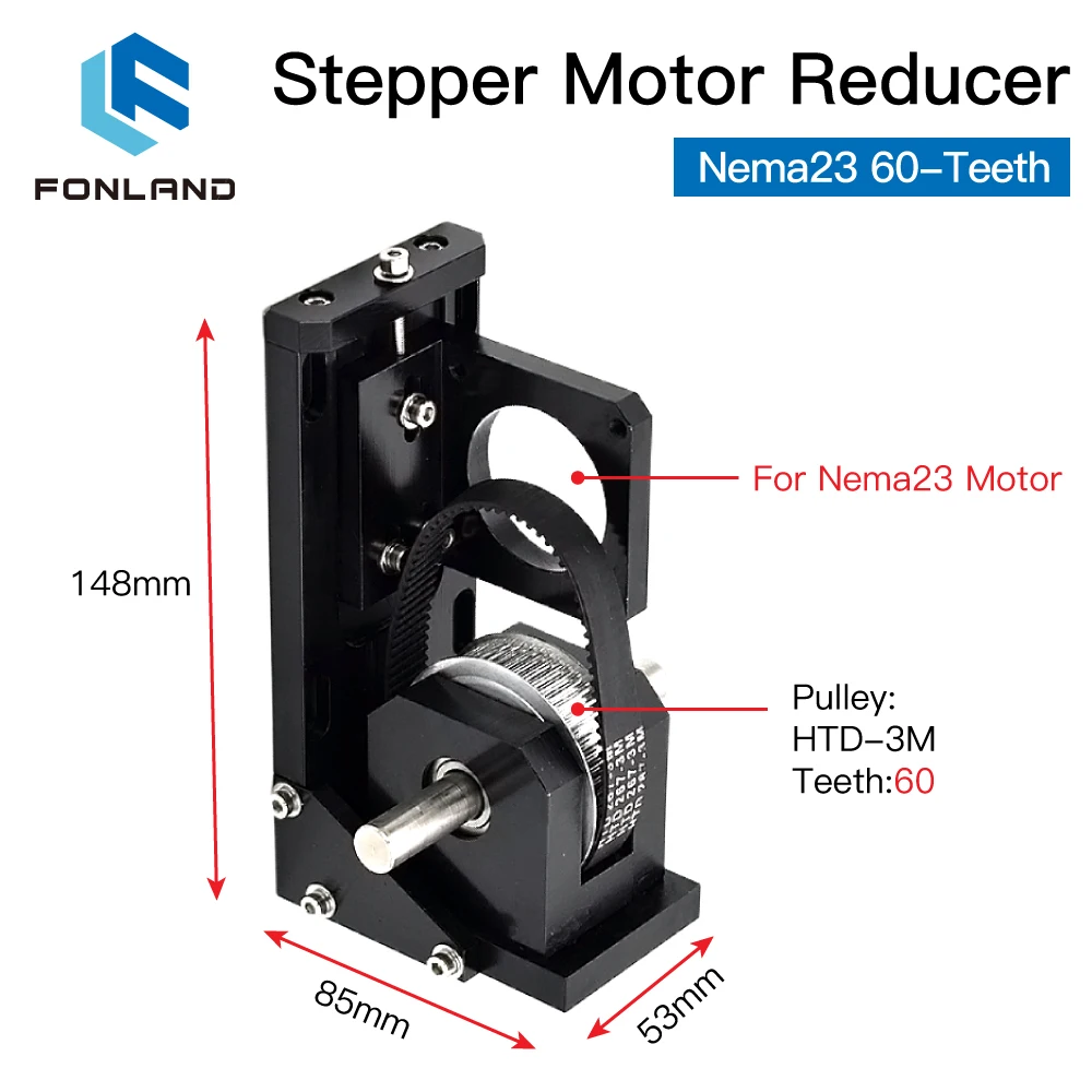 Imagem -03 - Fonland-stepper Motor Redutor para Corte a Laser e Máquina de Gravura Nema23 38 Dentes Nema23 60 Dentes Nema34 72 Dentes Co2