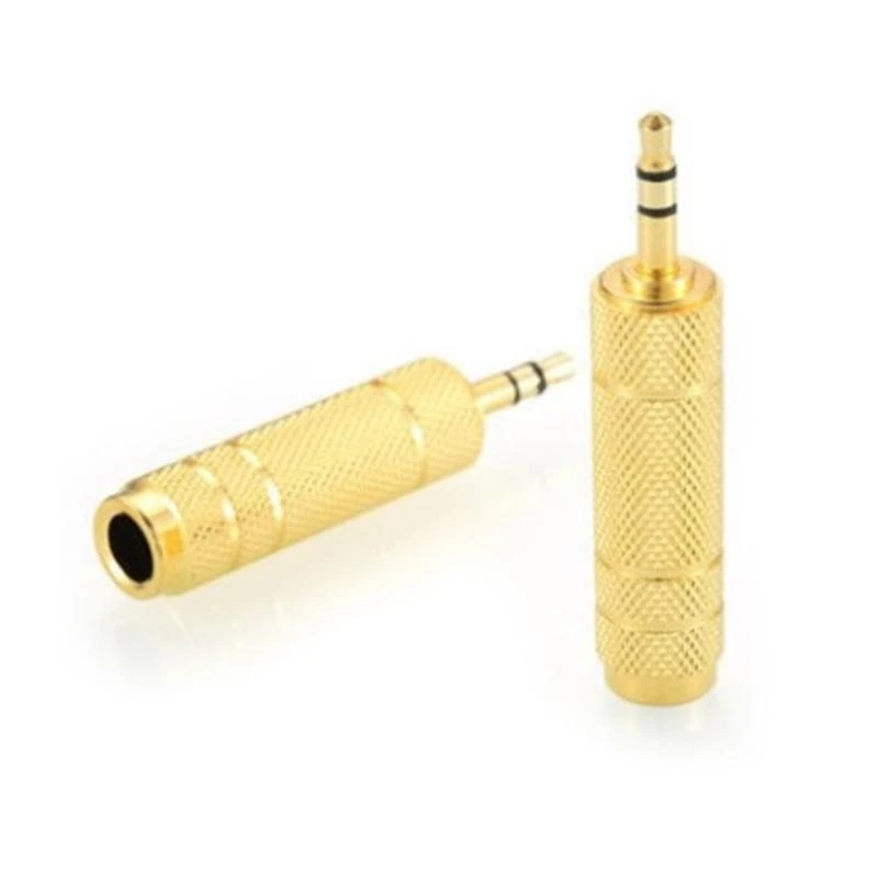 Stereo Audios Adapter 3.5mm Male to 6.35mm Female Audios Adapter for Professional Sound Equipment Gold Plate Connectors 