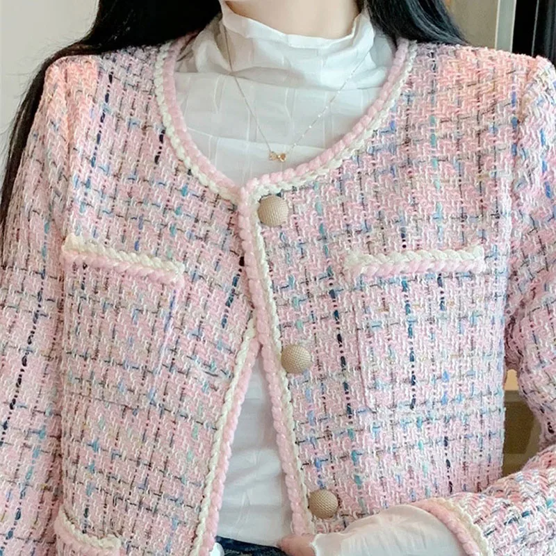 

New 2026 Spring Autumn Winter Jacket Women Coat top Small Fragrant Style Korean Style Short Tweed Woolen Coat Female Outerwear