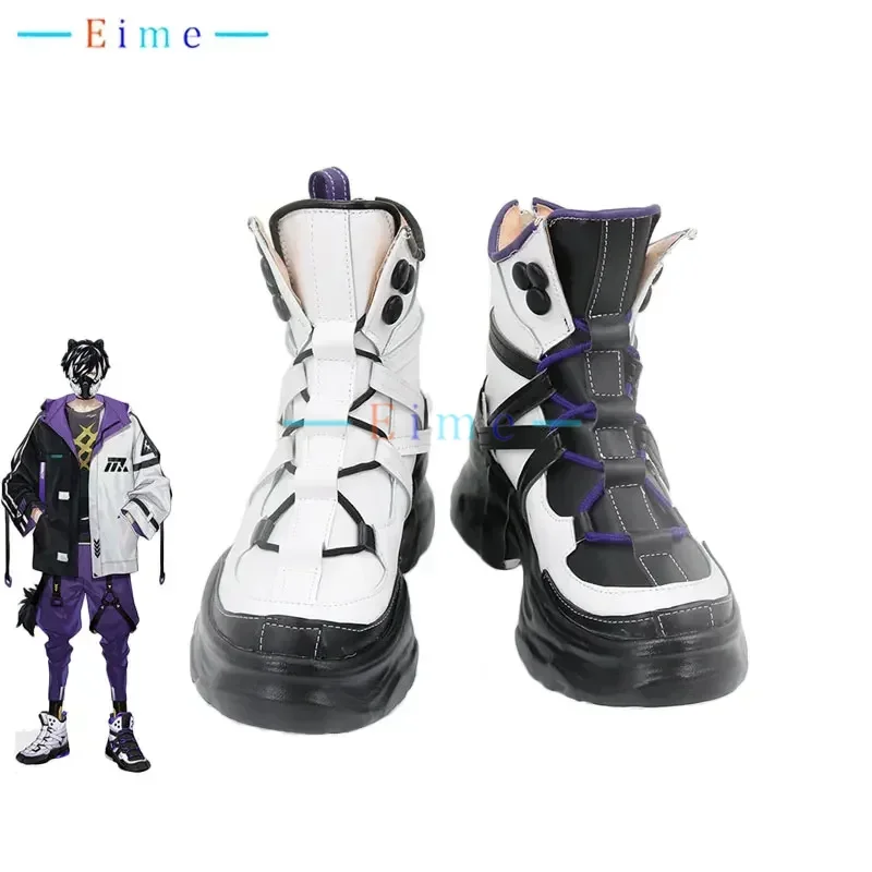 Vtuber Kageyama Shien Cosplay Shoes PU Leather Shoes Big Size Halloween Party Boots Game Cosplay Props Custom Made