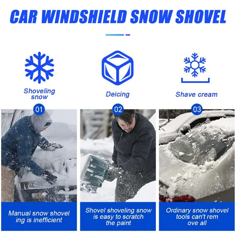 Car Windshield Snow Shovel Winter Cars Window and Door Removes Snow and Frost Cleaning Scraper Tool Auto Cleaning Accessories