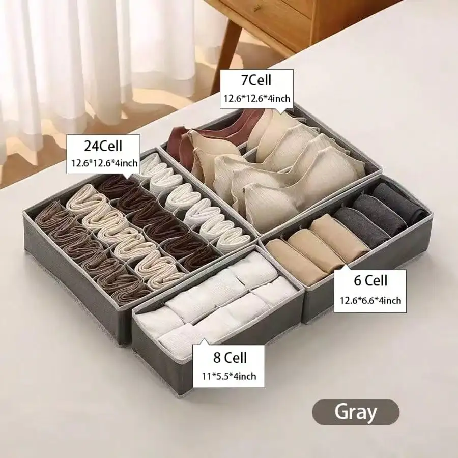 Foldable Fabric Underwear Bra Drawer Organizer Socks Panties Storage Box