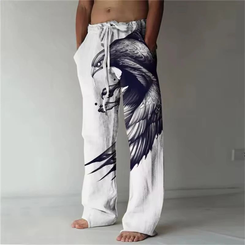 2026 Modische Neue Dunkle Retro-Tintenmalerei-Stil Lose Gerade Hose Geeignet für Outdoor Street Hip-Hop Freizeithose – Detail 3