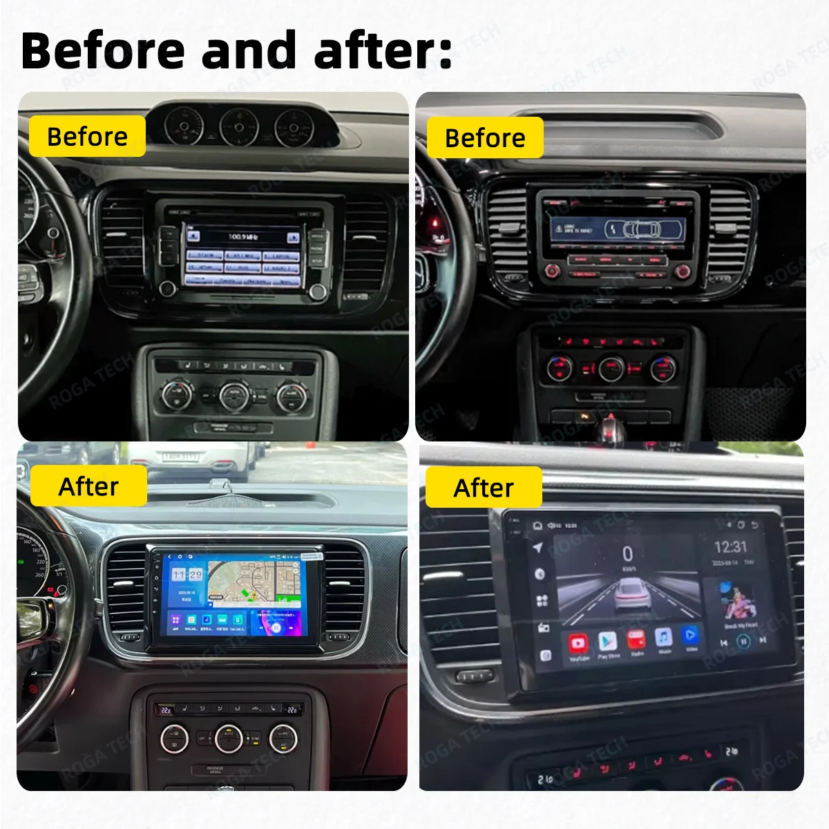 Carplay auto For Volkswagen Beetle II A5 2011 - 2019 Android Car Radio Car Multimedia Player GPS Navigation Stereo Touch 2 Din