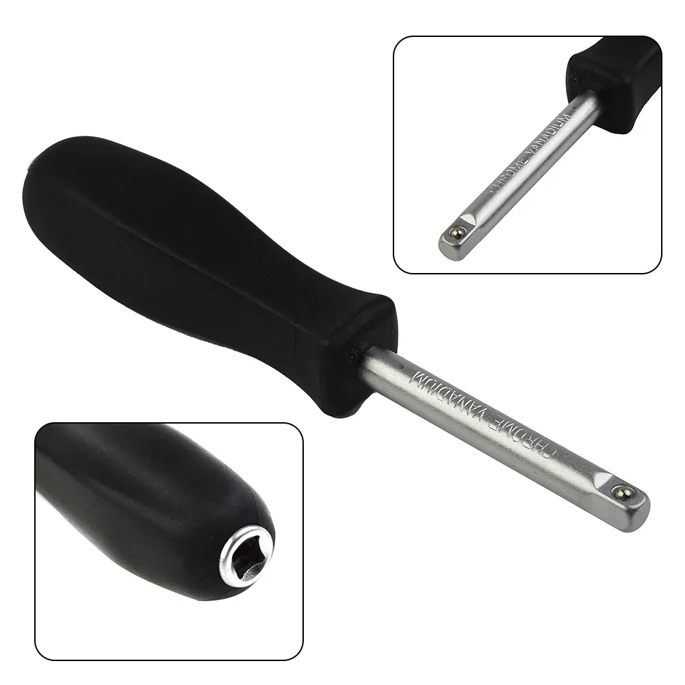 Screwdriver Connecting Rod Small Bottom Hole Connection Handle Dual-purpose Multi-function Square Rubber Handle