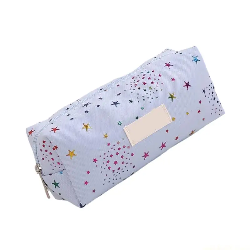 Pencil Storage Case with Star and Dot Pattern for Students and Office Workers