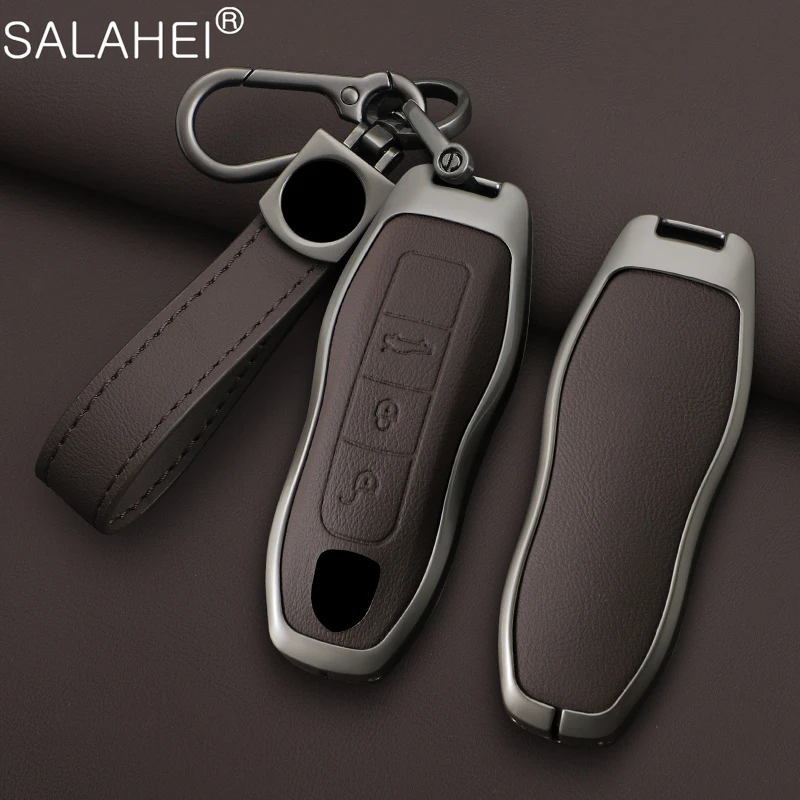 Funda para llave de coche, carcasa para Porsche Panamera Spyder Carrera Macan Boxster Cayman Cayenne 911 970 981 991, accesorios para llaveros