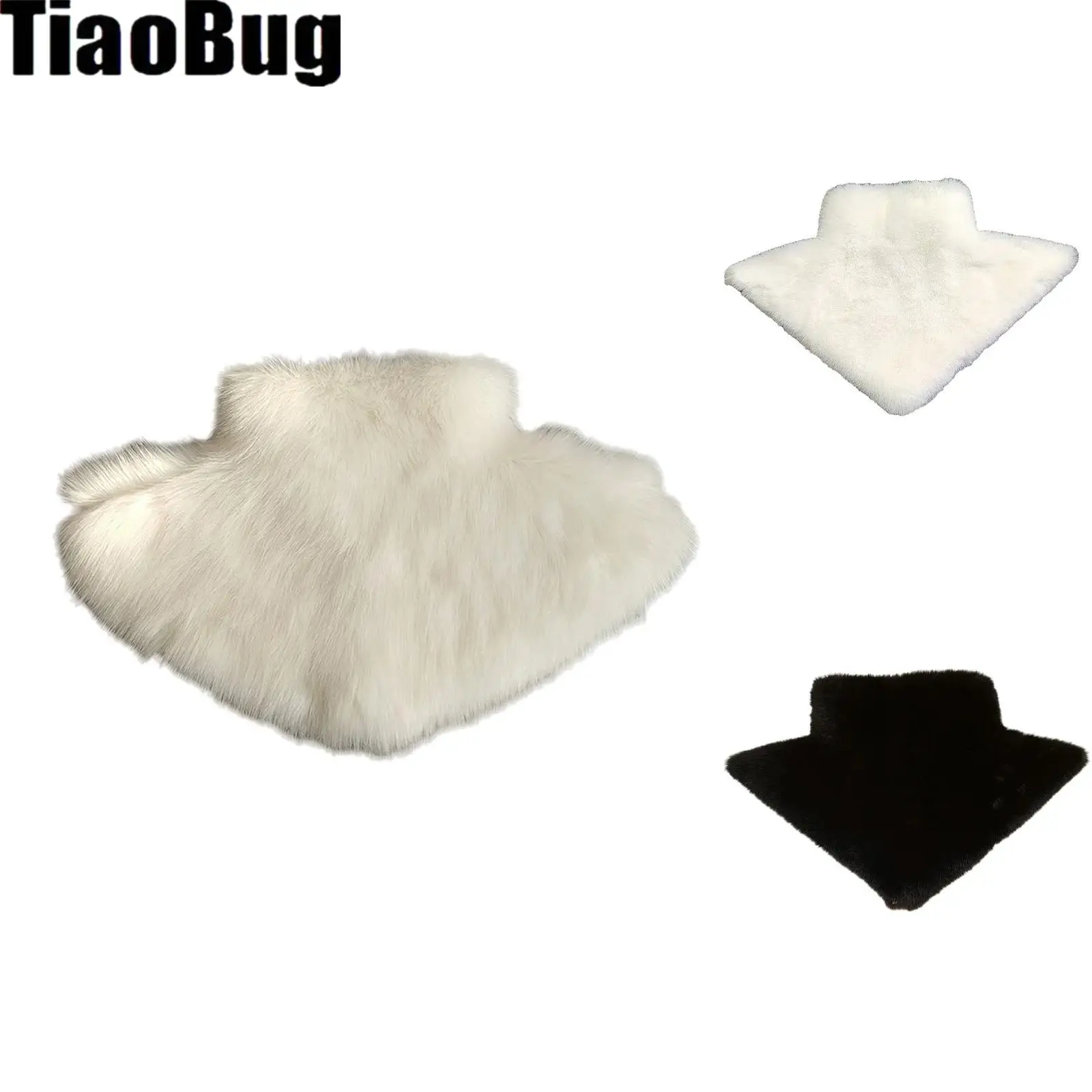 

Искусственный мех для косплея, искусственный воротник, костюмы животных, аксессуары, плюшевый стиль шеи, искусственный воротник с невидимой молнией