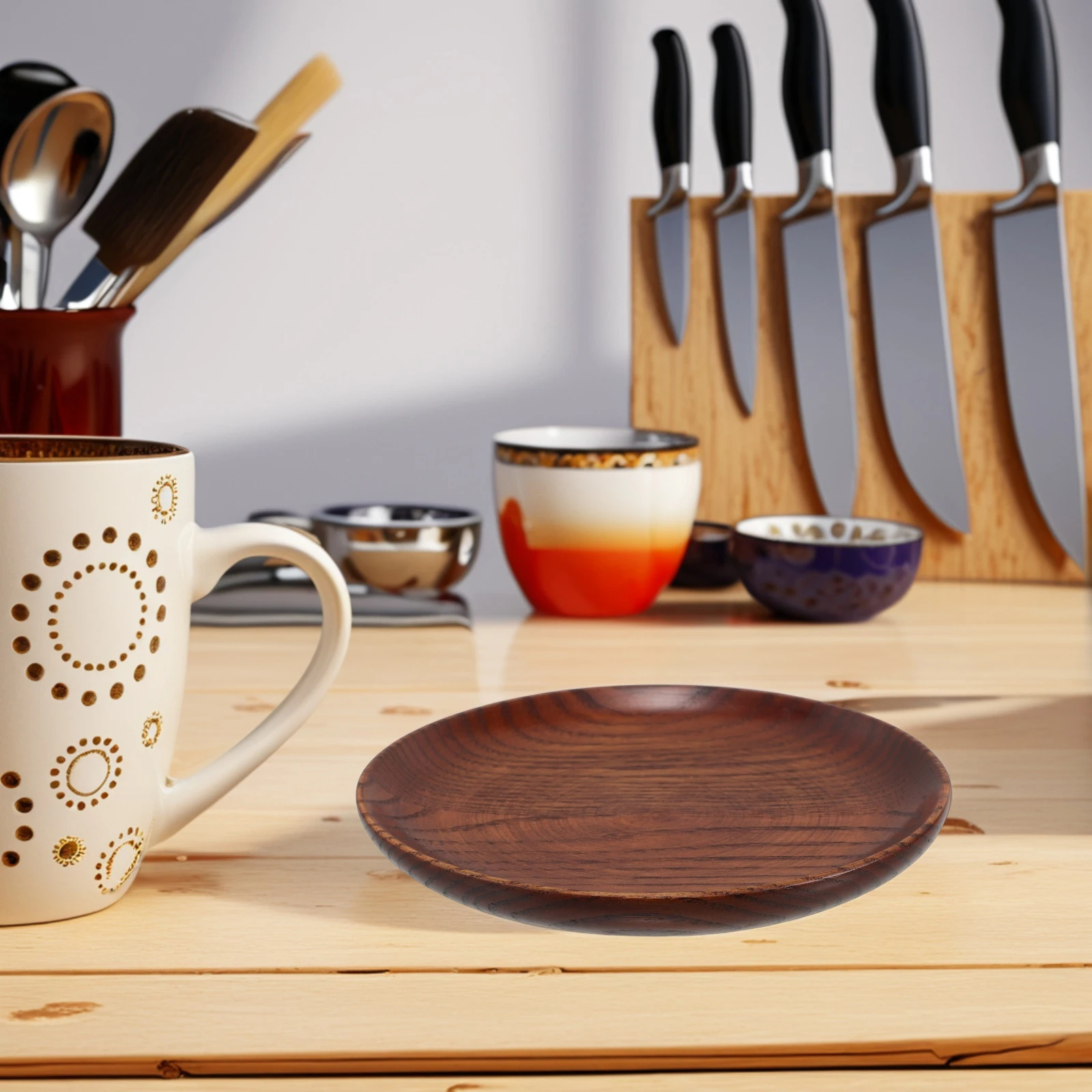 

Vintage Wooden Wine Bottle Reusable Non-Slip Table Pad Decorative Round Holder For Home Bar Restaurant Elegant Drink