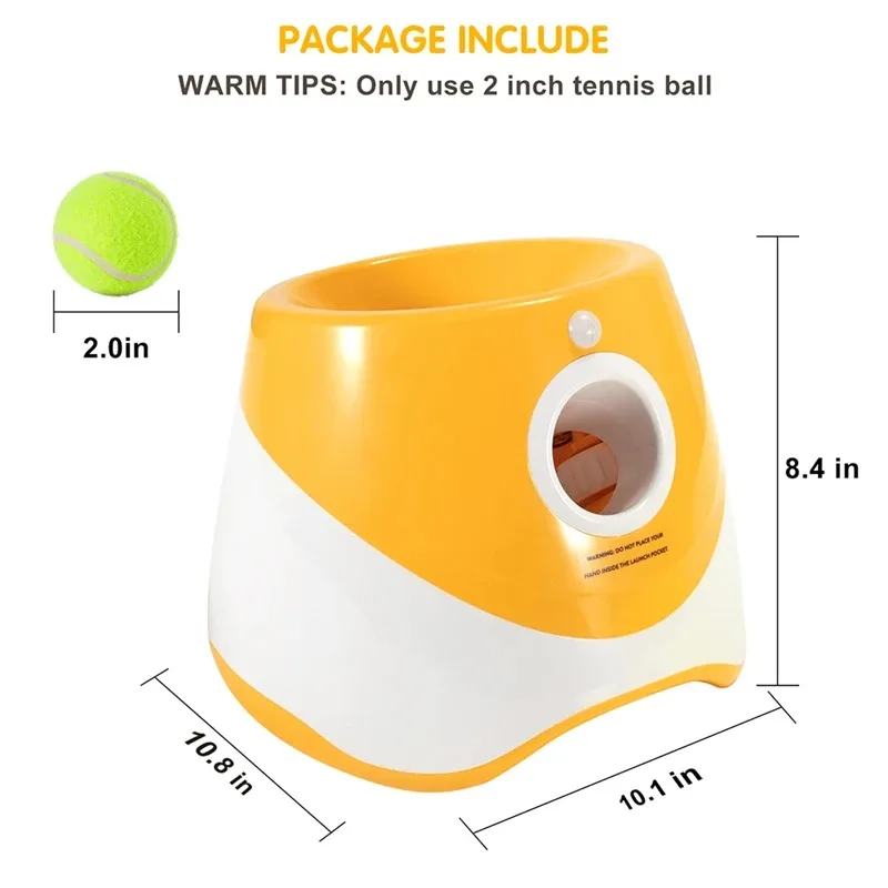 Automatic Dog Tennis Ball Launcher Dogs Chase Toys Automatic Fun Interactive Machine Fun Interactive Rechargable Catapult 6 Ball