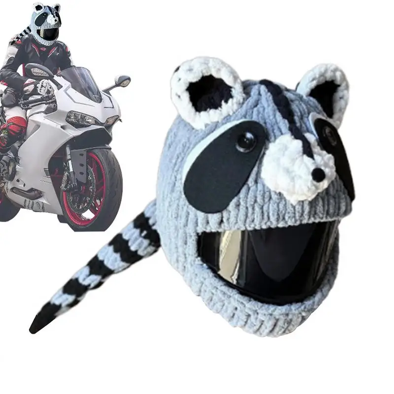 

Helmets Cover Soft Knitted Cartoon Personality Motorcycle Helmet Covers Handmade Crochet Craft Protective Cover Helmets