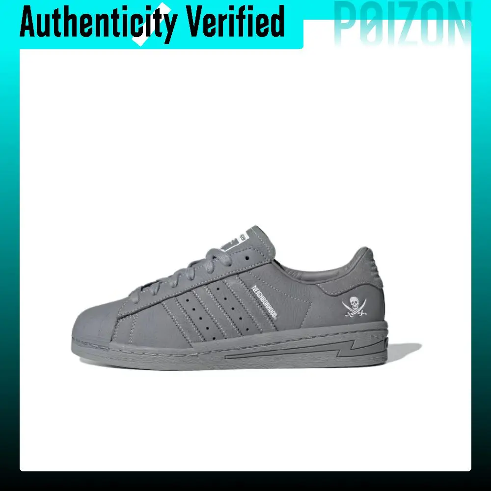 Adidas Originals x NEIGHBORHOOD SUPERSTAR Low top Skateboard Shoes Men's Gray IE6115