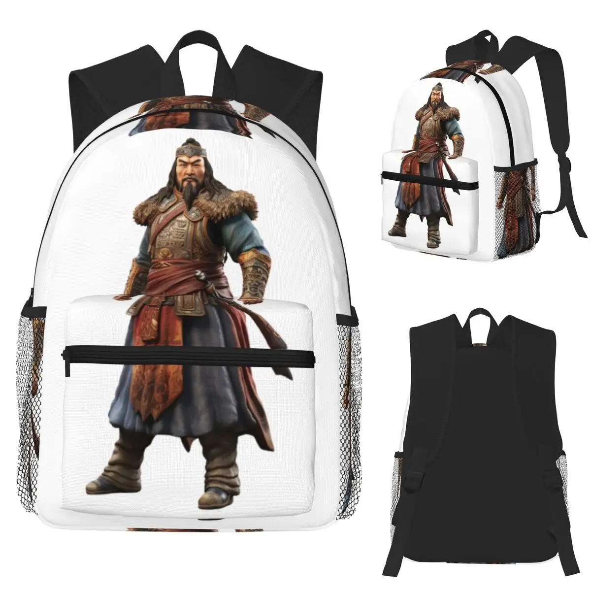 

Реалистированный студенческий рюкзак Genghis, школьная сумка, походный дорожный рюкзак для мужчин и женщин, модная сумка для книг, сумки на плечо