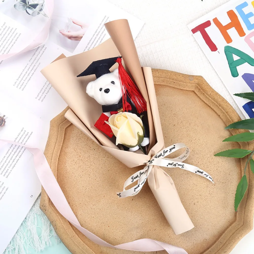 

Cute Plush Toy Graduation Bear Bouquet Gift Stunning Cartoon Lovely Bear Chic Doctor Bear Bouquet Birthday Party