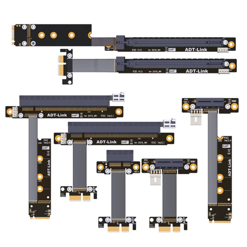 كابل تمديد بطاقة رسوميات ، بسي أي x 16 إلى x1 A ، بطاقة N ، سرعة كاملة ، متوافق مع غير USB ، مصنع ADT ، جديد