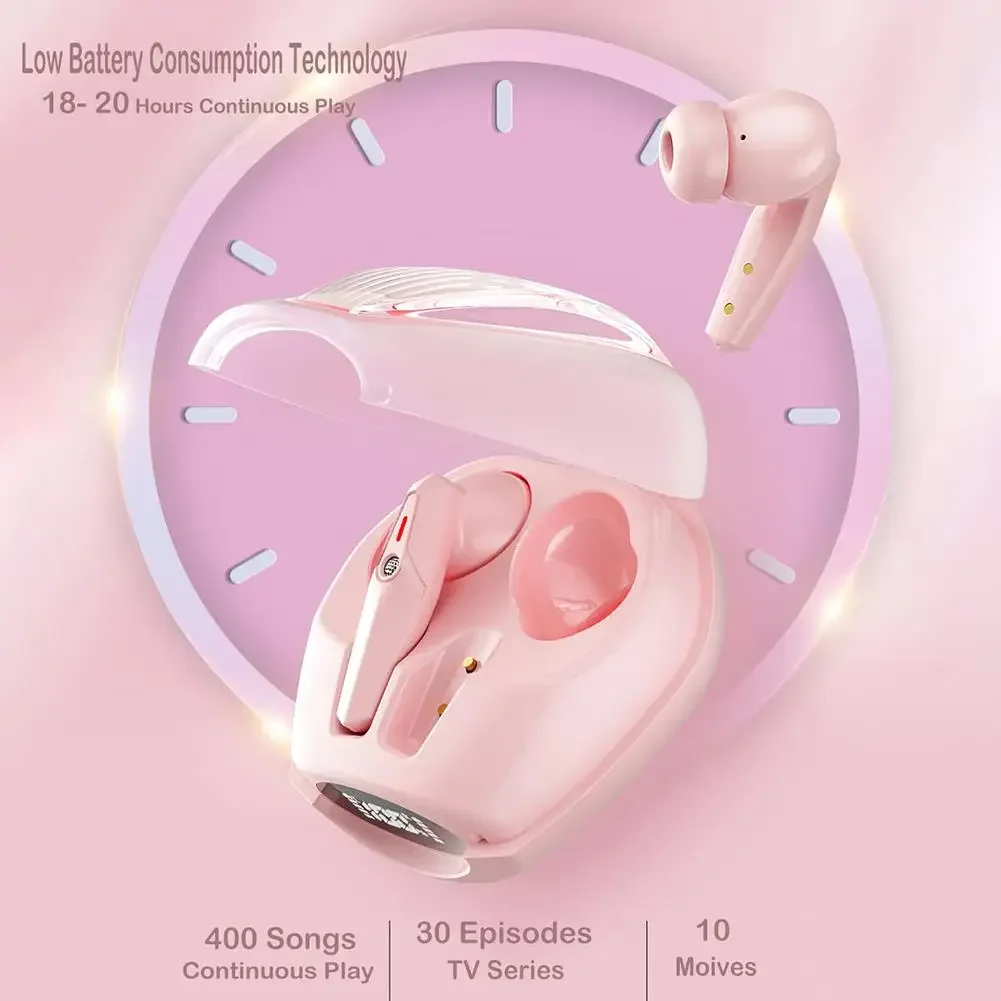 J09 Wireless Earbuds Gaming Ear Buds With Power Display Charging Case Noise Canceling Headphones For Sports Laptop Computer