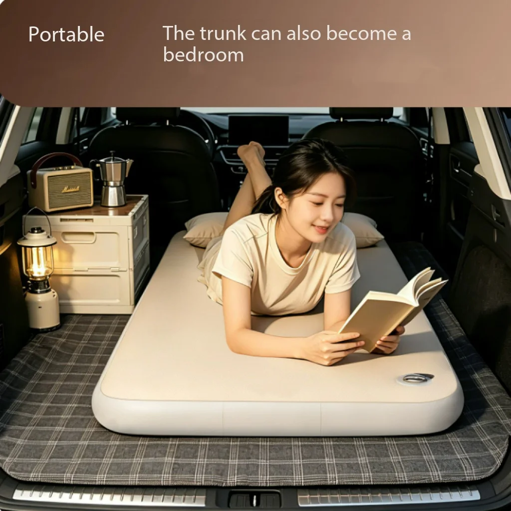 New Draw‑string Inflatable Sleeping Pad,Portable Automatic Inflatable Air Mattress for Outdoor Camping,Car Travel&Home Floor Mat