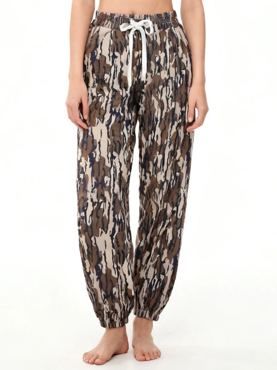 Y2K كامو بانت ريترو التمويه طباعة Sweatpants النساء Harajuku موضة كامو ليوبارد السراويل اليوغا السراويل واسعة الساق Sweatpants النساء