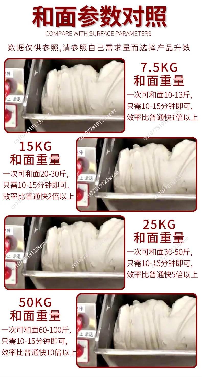 50kg 25kg 20kg 100kg Industry 10kg Knead Spiral Flour Bread Commercial Dough Mixer Machine  Round Knife/Flat Knife