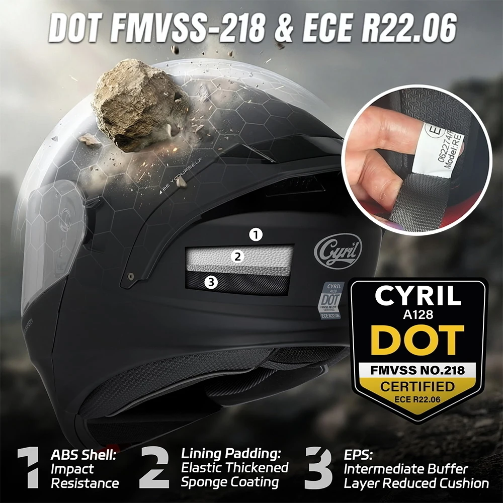 CYRIL Folding Helmet for Man and Women Modular Electric Scooter Motorcycle Helmet Approved ECE 22.06