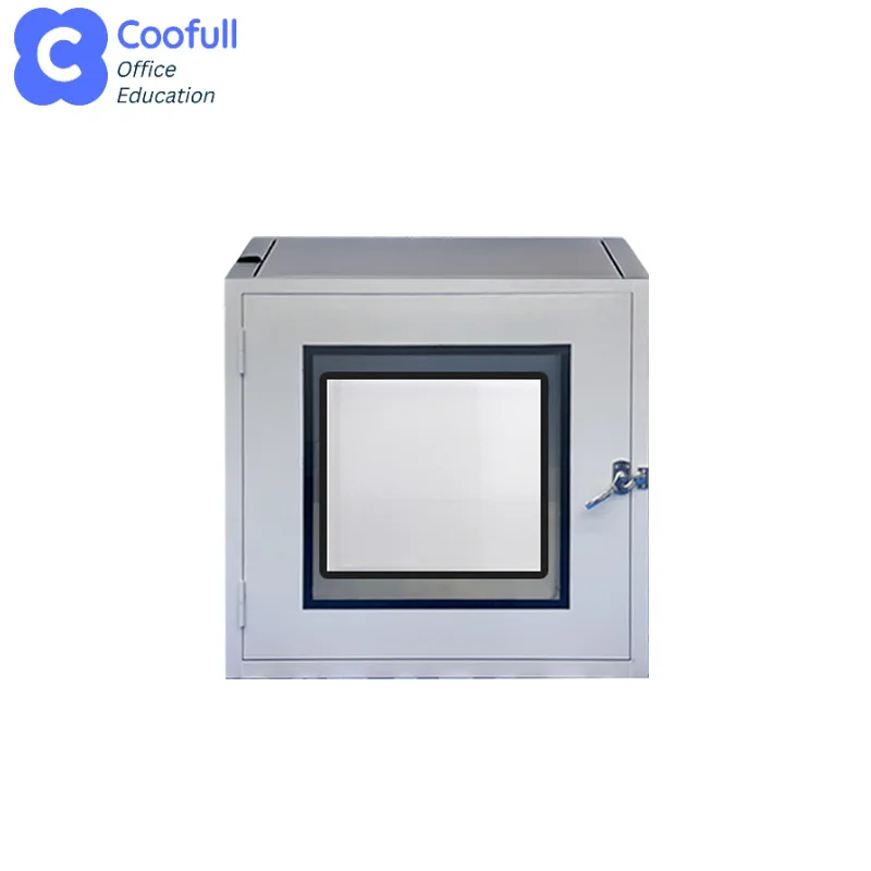 COOFULL flat door mechanical interlock transfer window scientific research laboratory ultra clean stainless steel cabinet box