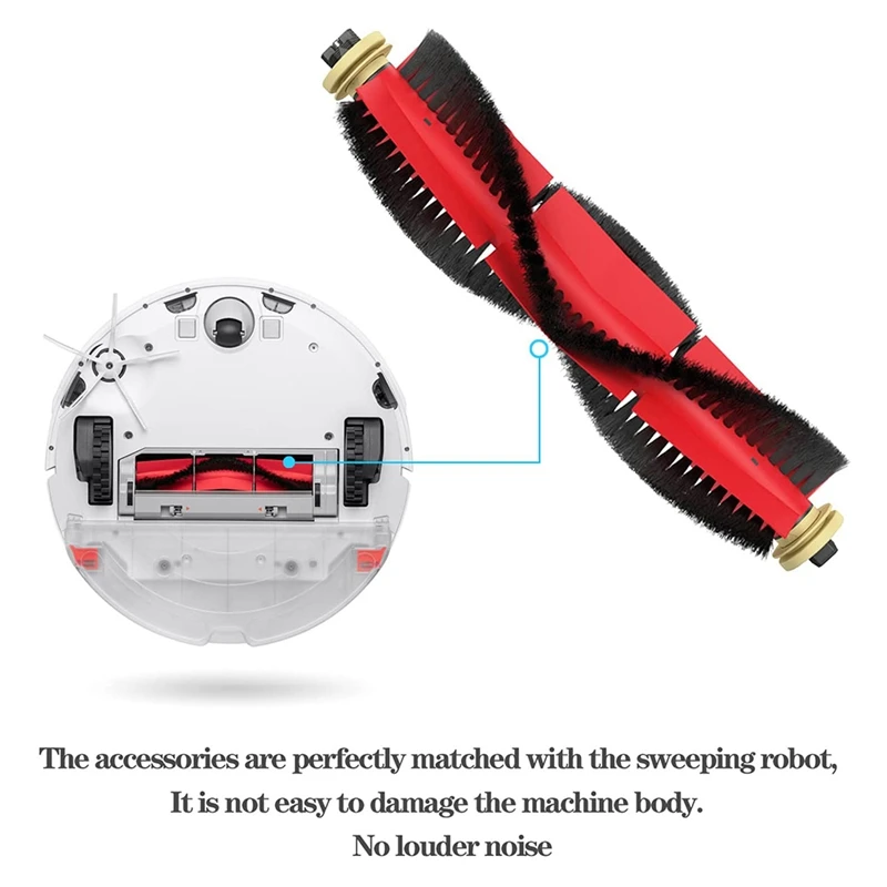 2 قطعة ملحقات متوافقة مع Roborock S4، S5، S5max، S6، S6 Pure، S6 Maxv وE، قطع غيار الفرشاة الرئيسية