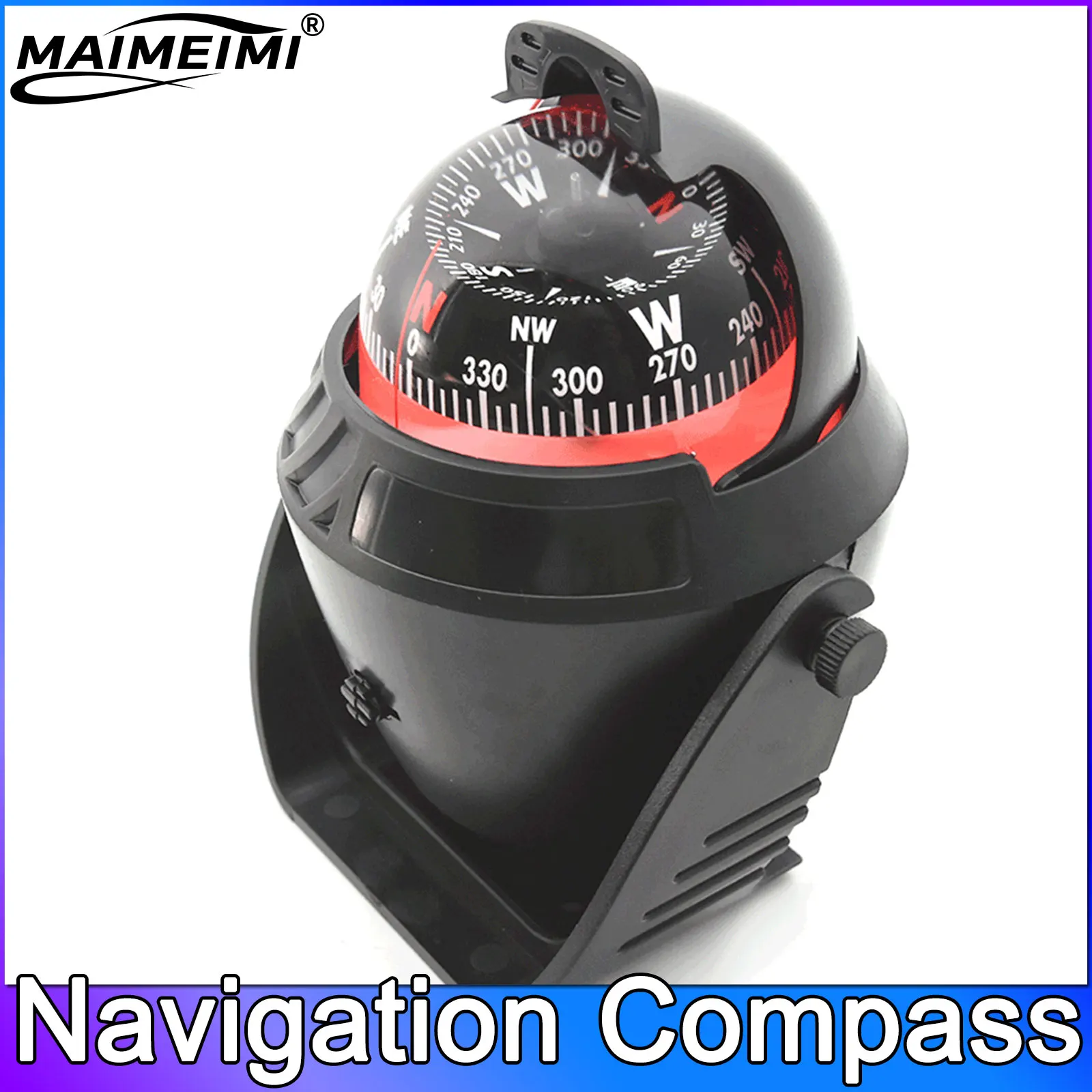 

1pc Electronic Navigation Compass Sea Marine Pivoting Compass Camping Gear With Magnetic Declination Adjustment For Car Ship