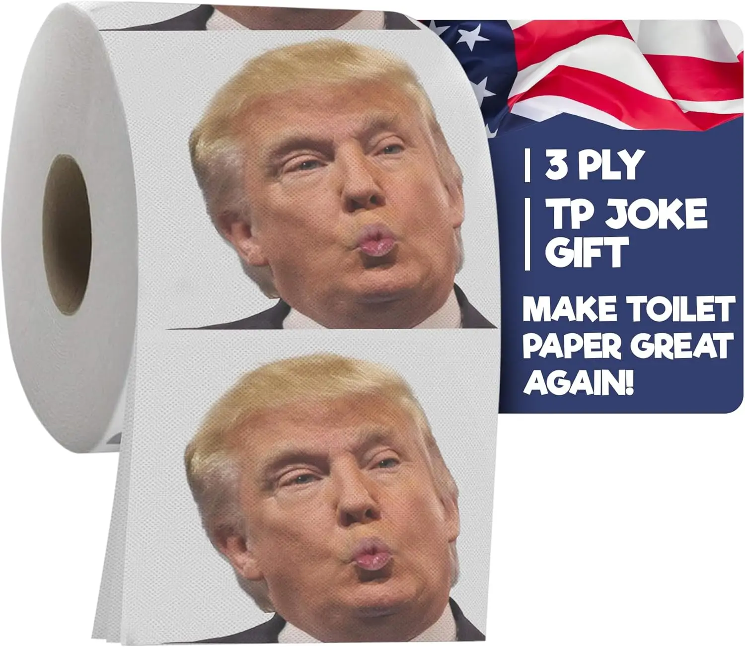 

Забавная туалетная бумага с Трампом - 3-слойная, с полноцветным изображением, 200 листов в рулоне, прикольный подарок для взрослых