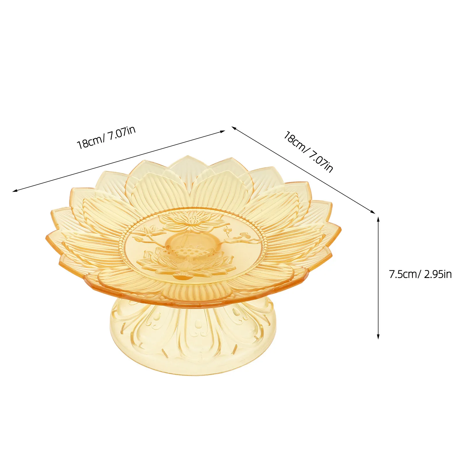 Fruit Tray Serving For Home Temple Worship Buddhist Offering Golden Pedestal Bowl Household Altar Dish Ritual