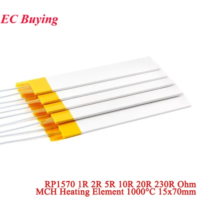 1Pc-5Pcs RP1570 1Ω 2Ω 5Ω 10Ω 20Ω 230Ω High Temperature Ceramic MCH Heating Plate Dry-fired 1000℃ Electric Heater 2/5/10/20/230R
