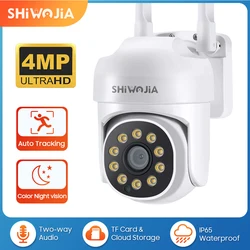 SHIWOJIA YCC365 Plus 4MP WIFI PTZ Camera Wireless Surveillance IP Camera AI Human Detection Home Security CCTV Two-Way Video