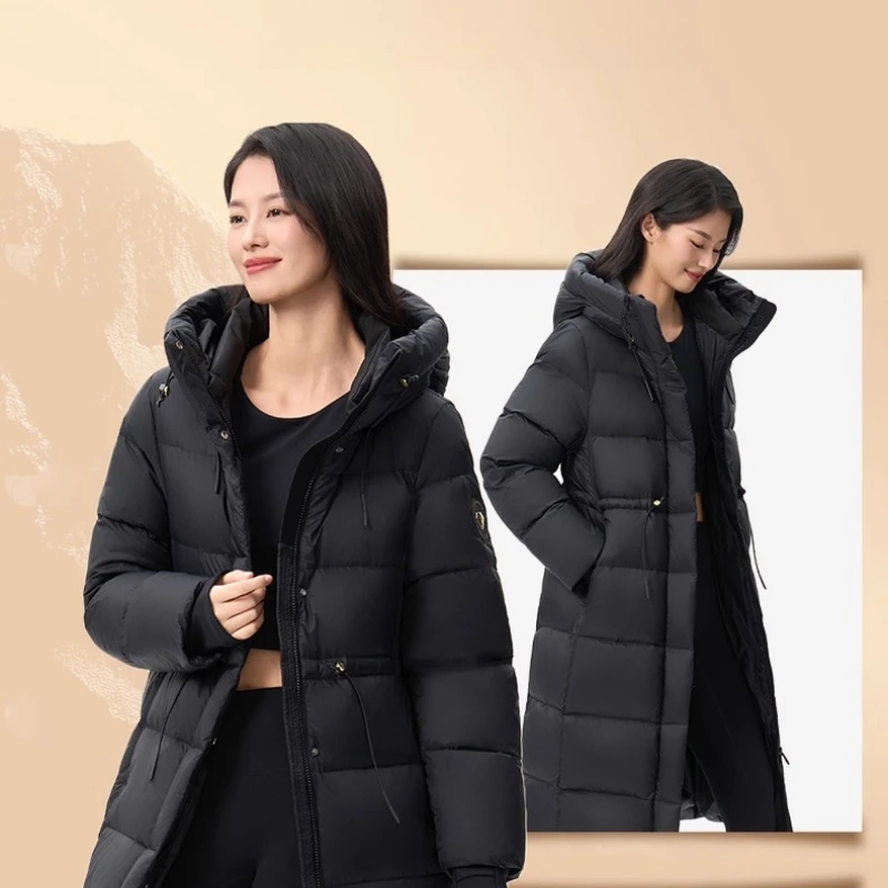 여성용 Chericom 롱 다운 코트 2025 겨울 신상 긴팔 후드 다운 코트 따뜻한 캐주얼 패션 솔리드 아우터 Y309768Y