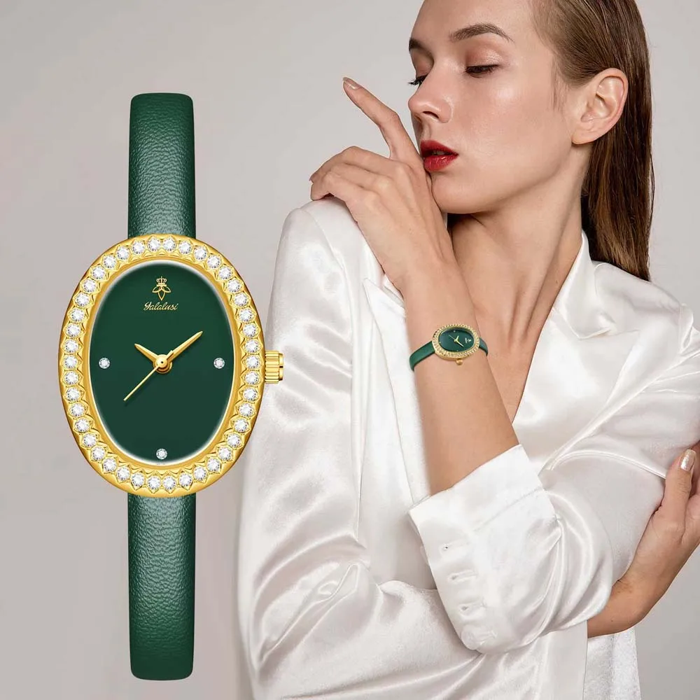 Yalalusi Fashion Women's Quartz Watch relogio feminino Diamond-Set Elegant Wristwatch Gift for Ladies   