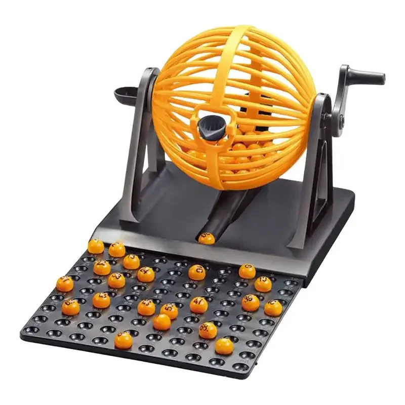 مجموعة آلة اليانصيب المضحكة لحفلات العائلة مع قفص لعبة البنغو 90 شريحة صغيرة 12 بطاقة رئيسية للأطفال والكبار ألعاب الطاولة #1