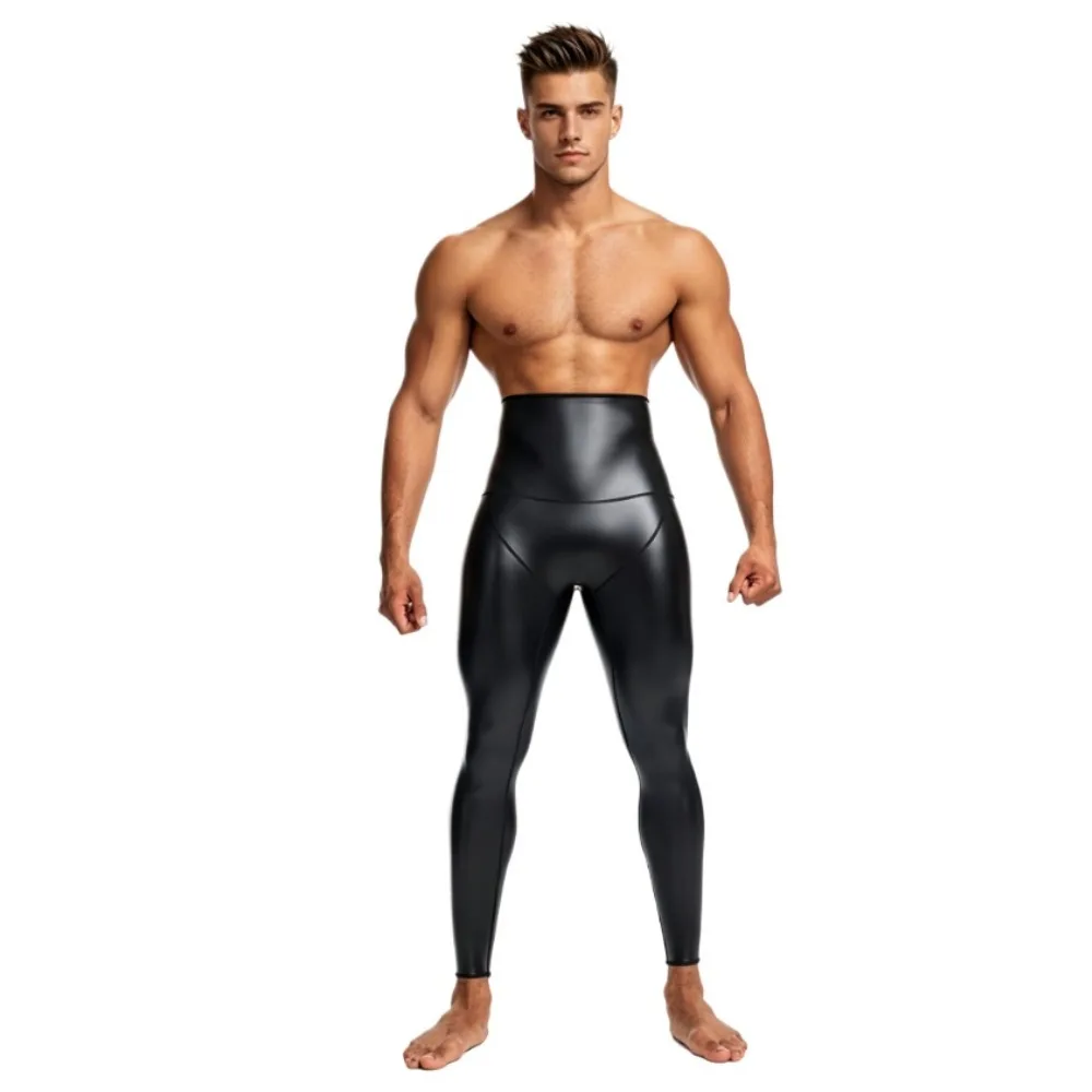Mens High Waist Body Shaping Workout Leggings Pants for Fitness, Running & Daily Wear