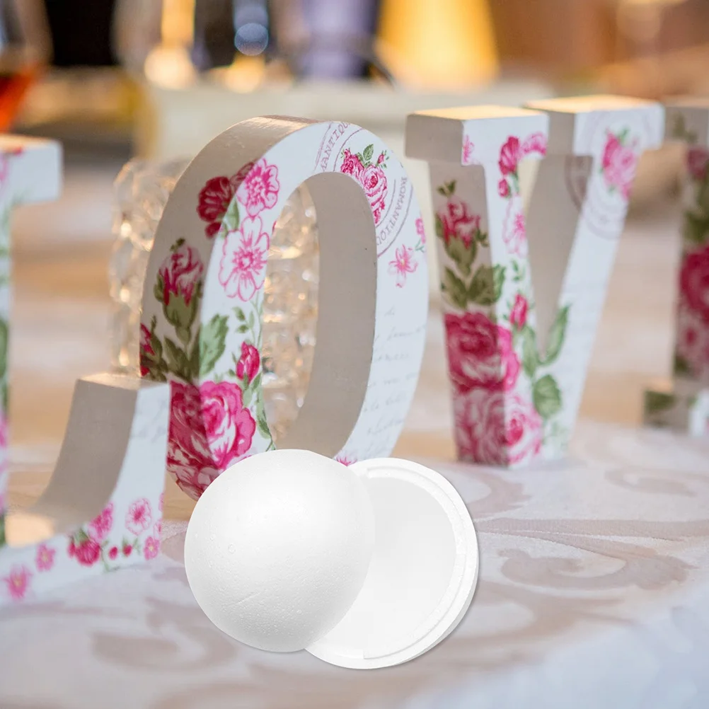 

3Pcs White Half Balls DIY Craft Materials for Festive Decorations and School Projects Hollow Ball Props Hollow Ball