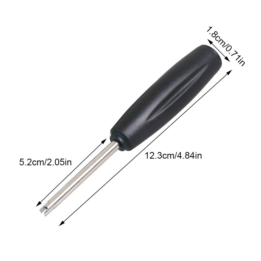 2PCS Torque Valve Core Screwdriver Black Handle Standard Bore Valve Core Installation Removal Tire TPMS Damage Repair Tool