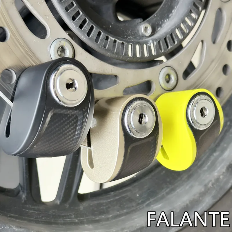 Falante Motorcycle Roulette Zinc Alloy Lock Bicycle Mountain bike stroller Scooter brake Disc Lock Three brass keys view 5