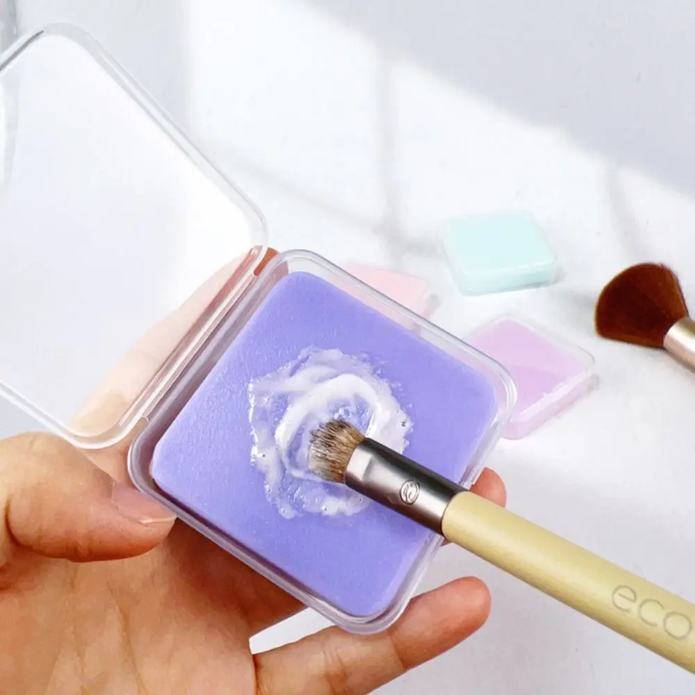 50g Makeup Brush Cleaner Soap Solid Soap Powder Puff Brush Cleaning Tool Brushes Cleaning Solution with Storage Box