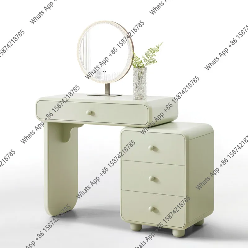 

Новый компактный комод кремового цвета с выдвижными ящиками, интегрированный в спальню, современный, простой туалетный столик.